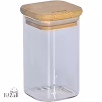 بانکه شیشه ای در چوبی مربع 10 سانت یونیک کد 1766