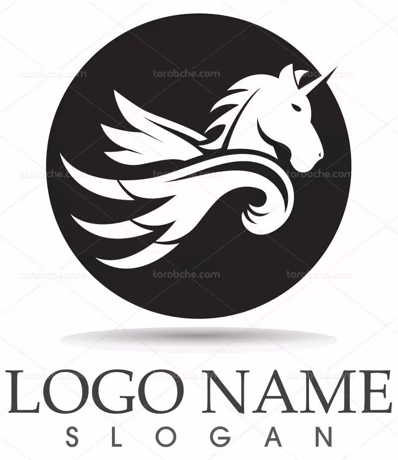لوگو اسب مشکی سفید | گرافیک با طعم تربچه