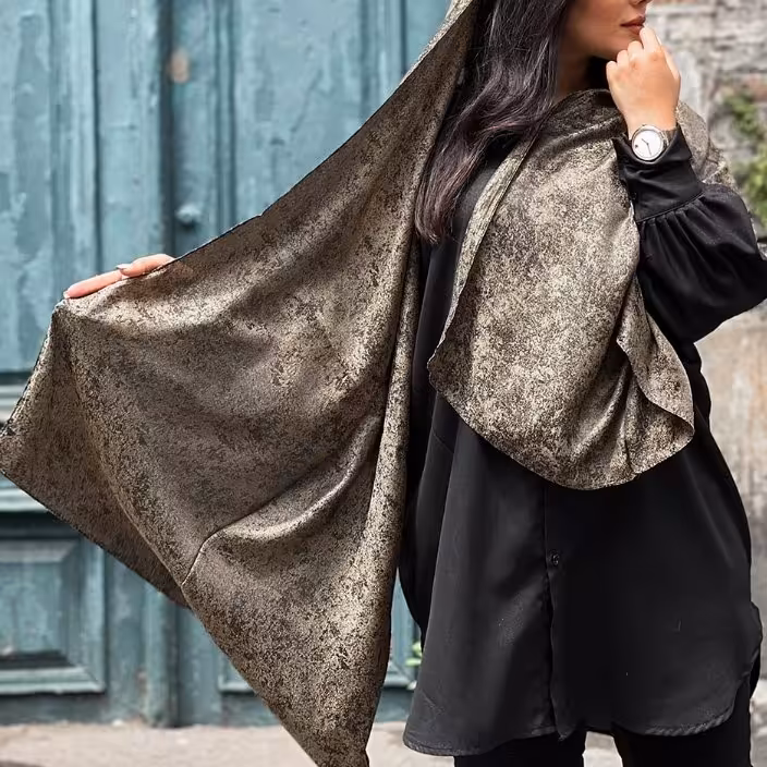 شال پتینه شیک و زیبا رنگ بندی 