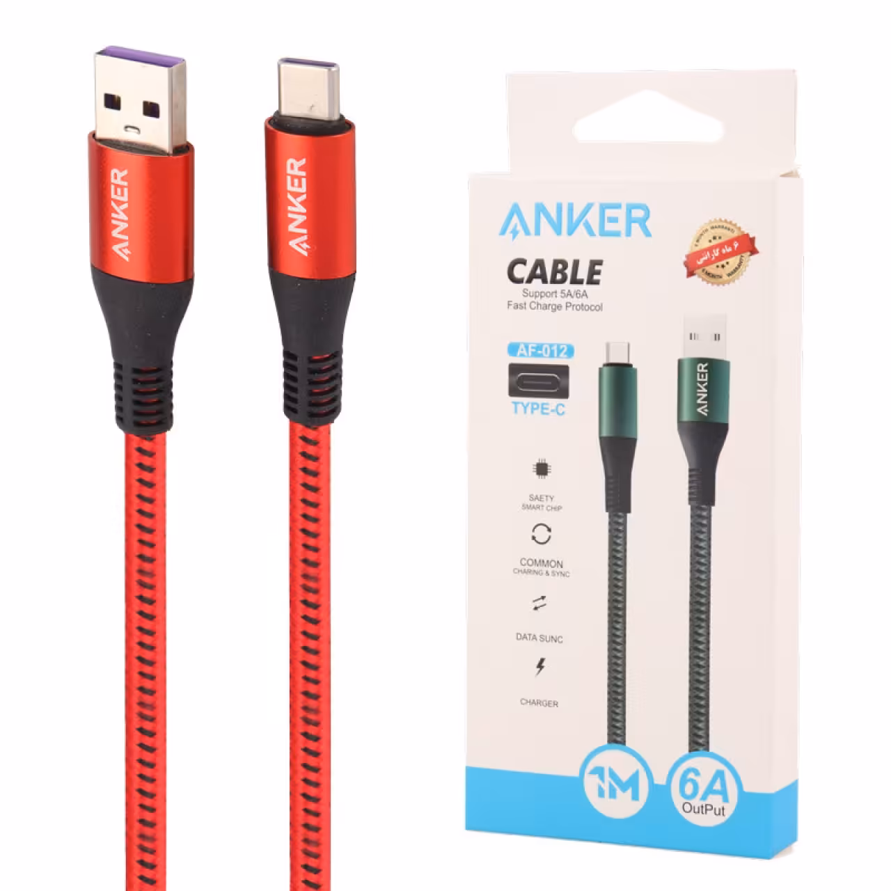 کابل تایپ سی فست شارژ انکر مدل Anker AF-012 6A