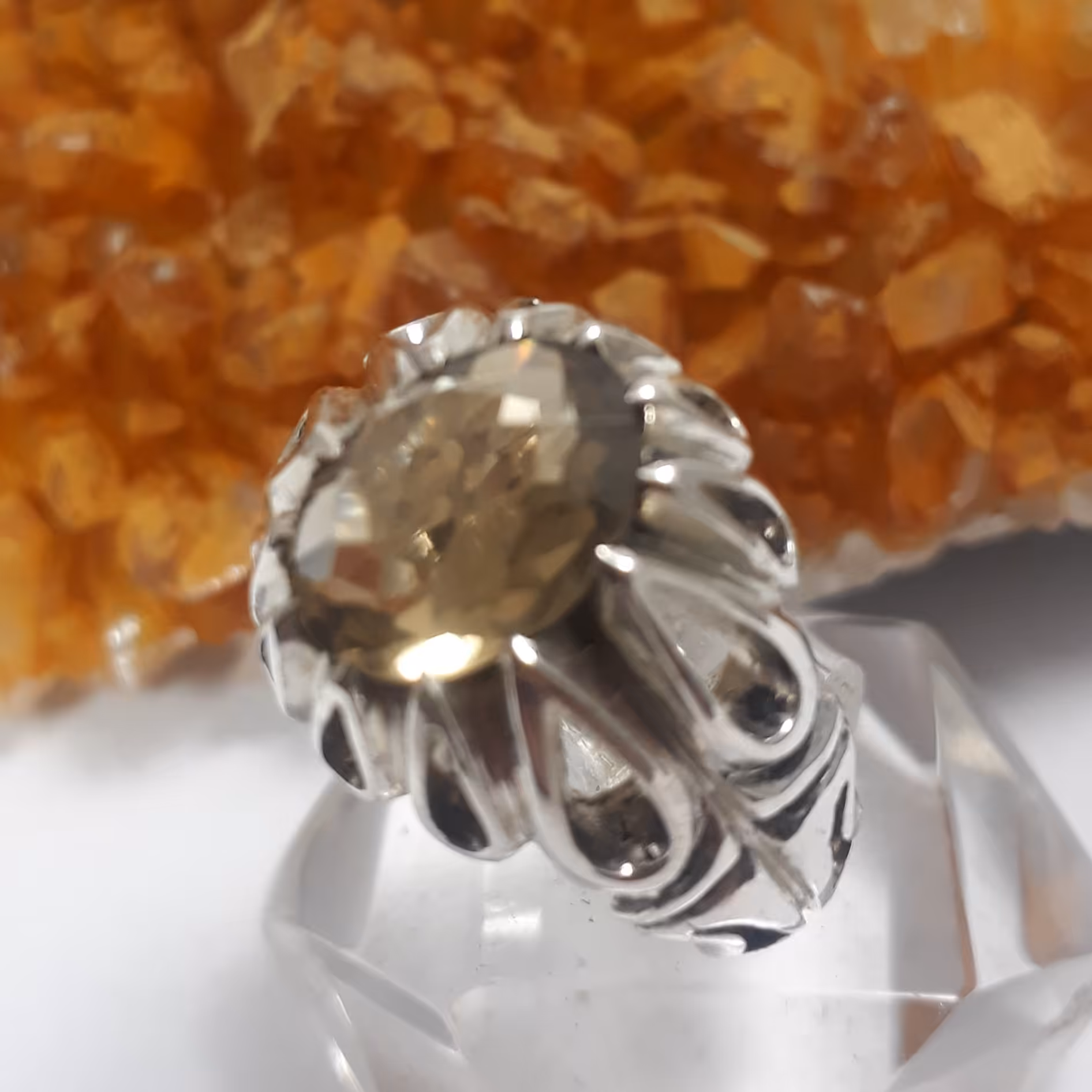 انگشتر نقره مردانه نگین تپاز طلایی کد 1195629