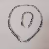 ست دستبند و گردنبند مسی کارتیر کروم شده