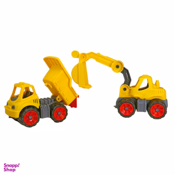 ماشین بازی کیوان تویز مدل بیل مکانیکی و کامیون کوچک کد K1-7 مجموعه 2 عددی