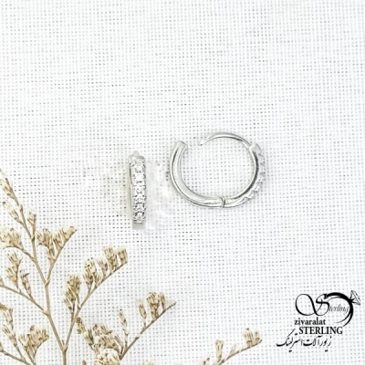 گوشواره نقره حلقه ای عیار925 کد 14977