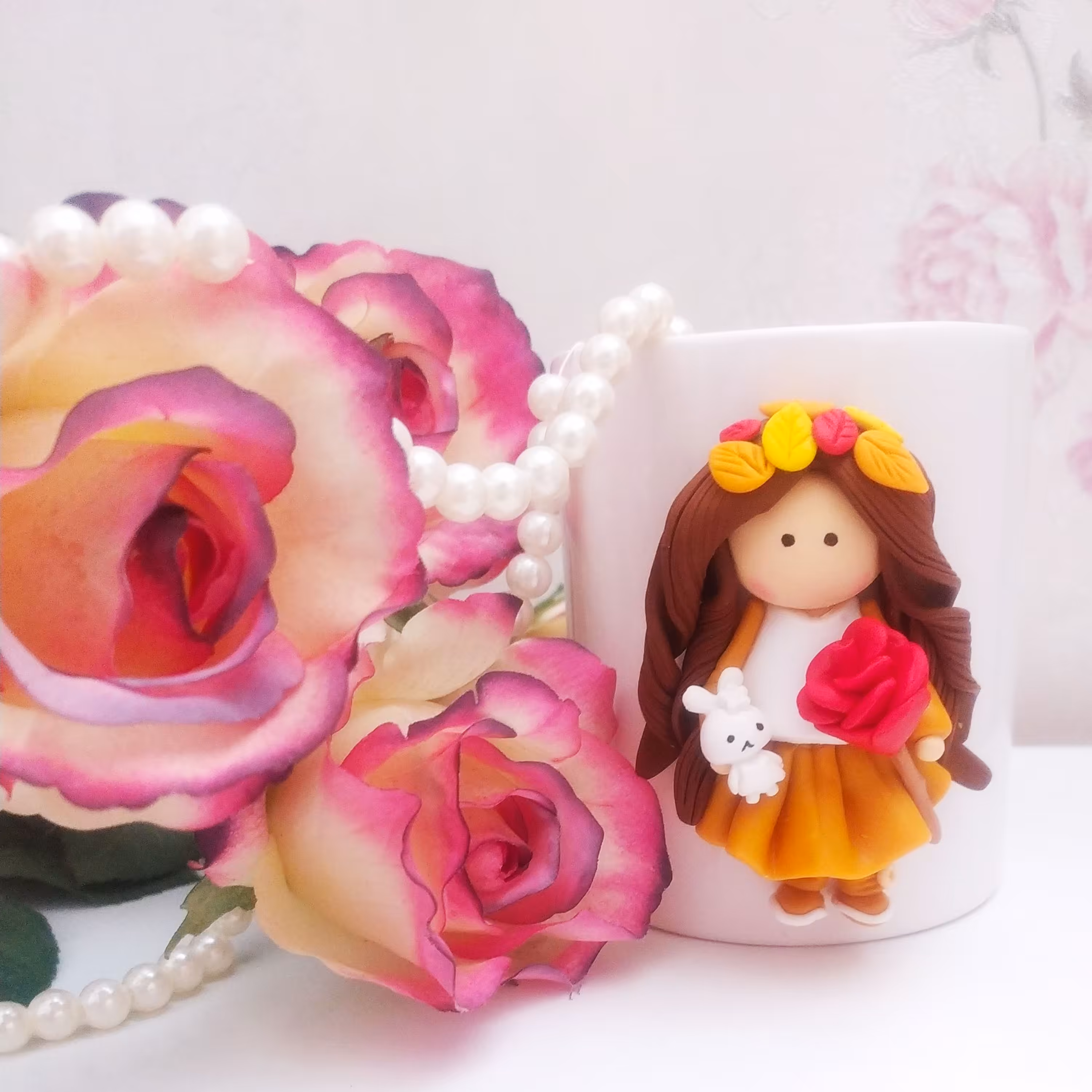 ماگ عروسک خمیری پاییزی