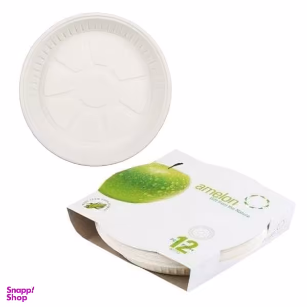 بشقاب یکبار مصرف آملون (Amelon) مدل BSH12 بسته 12 عددی