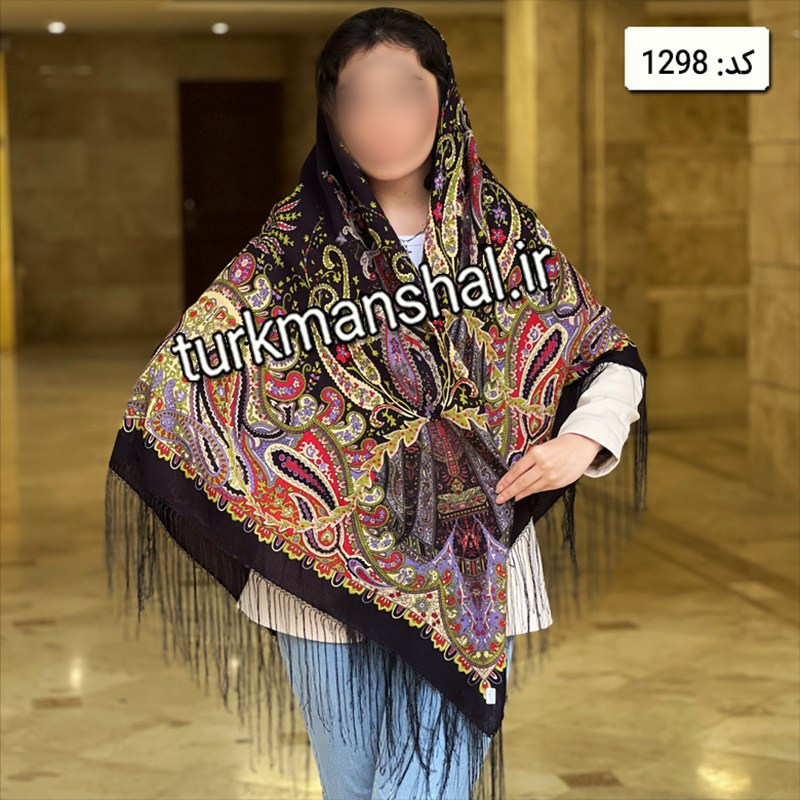 روسری ترکمن ابریشمی (ایتالیایی) کد 1298