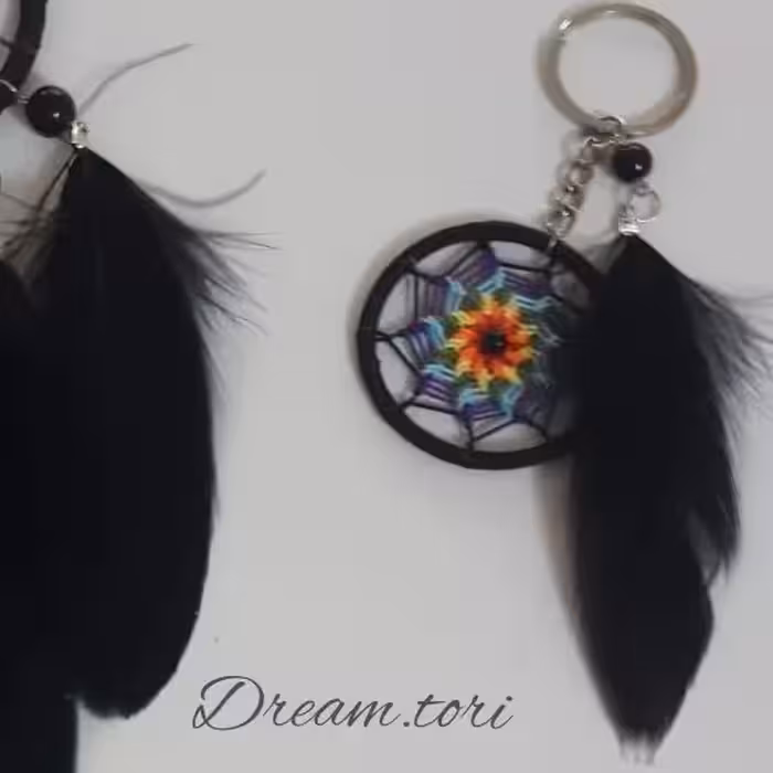 جاکلیدی دریمکچر هفت رنگ قطر حلقه 5 سانت همراه پر غاز طبیعی