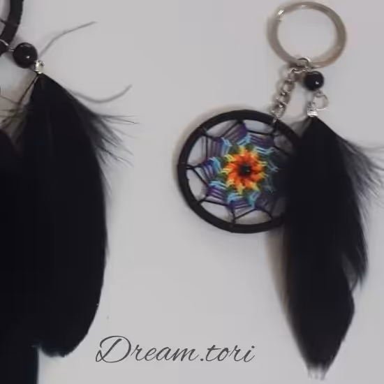 جاکلیدی دریمکچر هفت رنگ قطر حلقه 5 سانت همراه پر غاز طبیعی