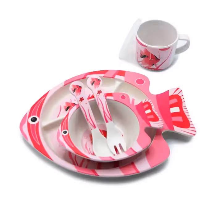 ظرف غذا بامبو طرح ماهی