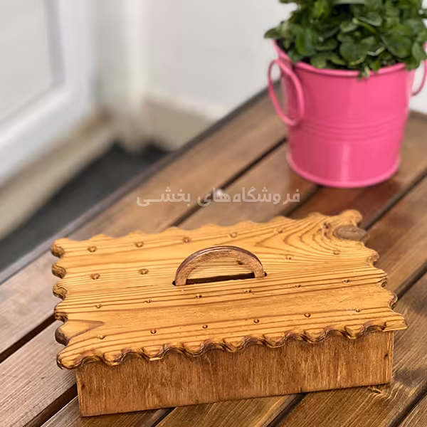 جا قاشقي چوبي طرح بيسکويت