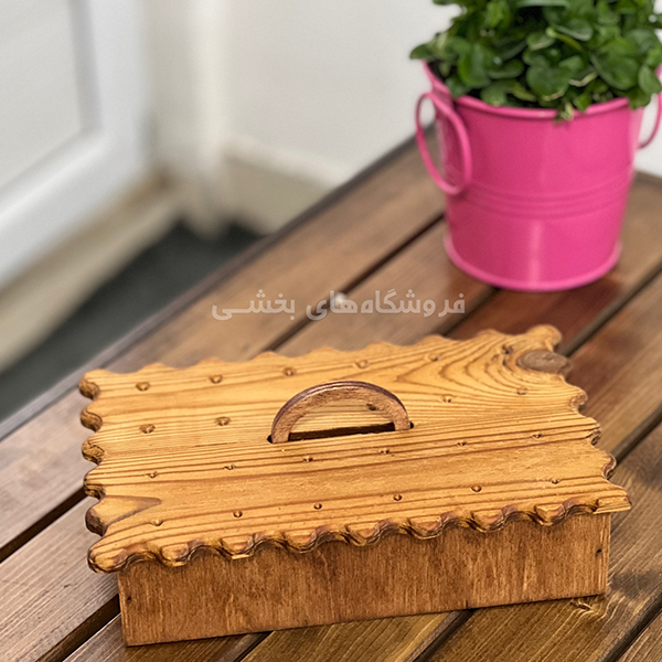 جا قاشقي چوبي طرح بيسکويت