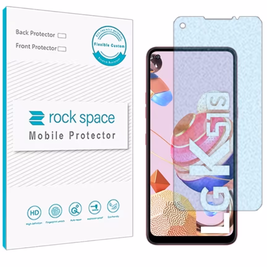  گلس نانو مات بلوکات (ضد اشعه آبی) و ضد ضربه ال جی K51S برند راک اسپیس   