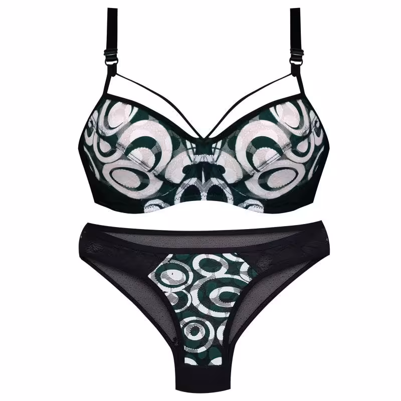 ست شورت و سوتین 3394 سبز سایز 75 تا 90