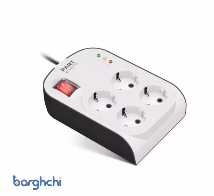 محافظ چهار خانه ارت دار پارت الکتریک با  کابل 3 آنالوگ کامپیوتر 8792