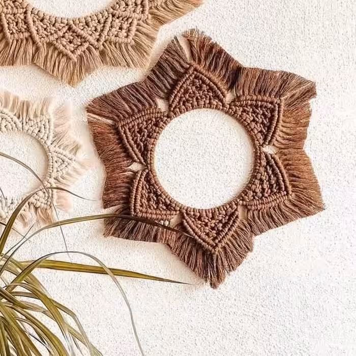 قاب آینه مکرومه بافی مدل فندق