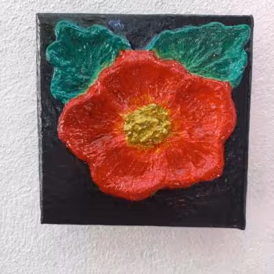 تابلو دکوراتیو طرح گل برجسته دست ساز