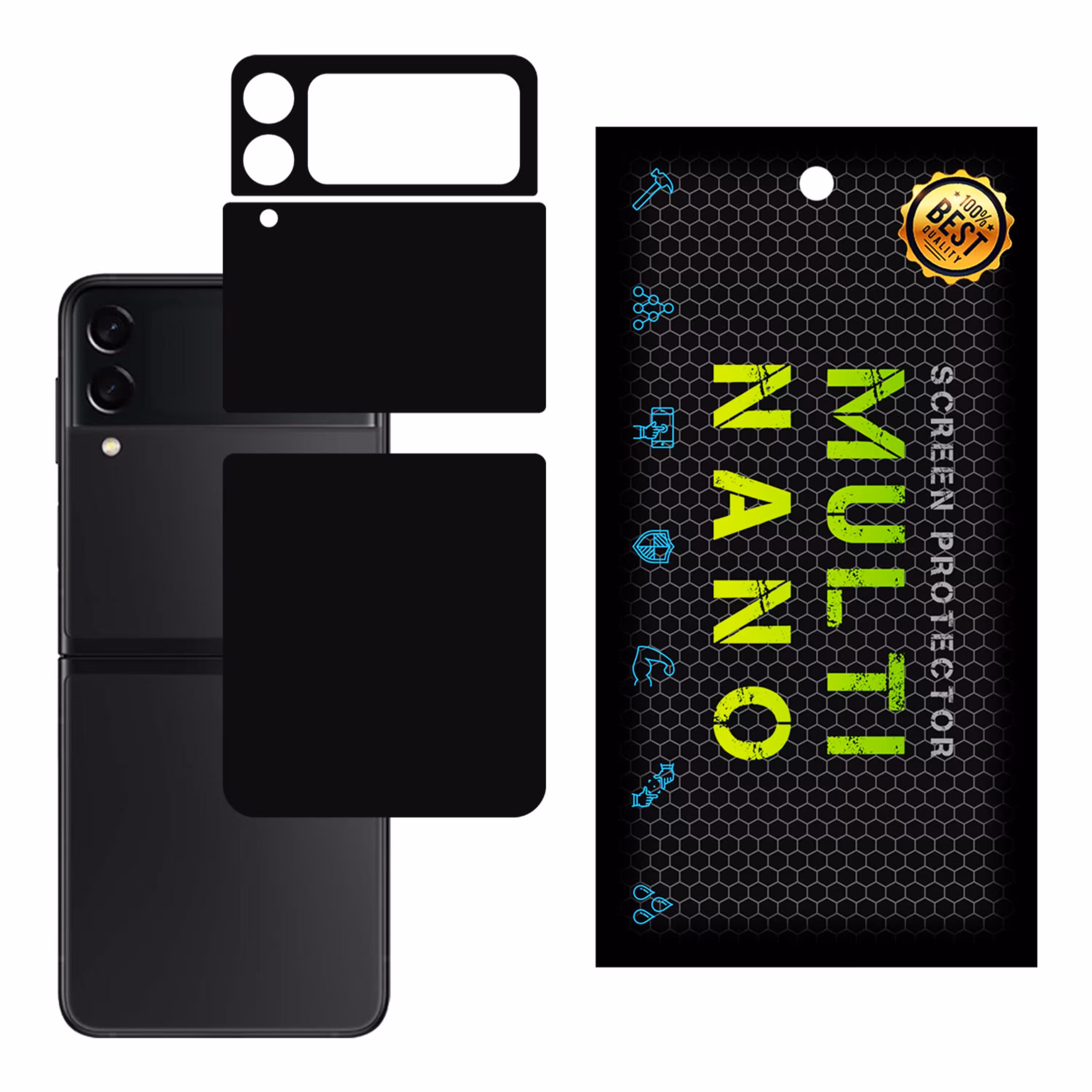 برچسب پوششی MultiNano مدل X-F1M-Black برای پشت  مویایل سامسونگ  Z Flip 3