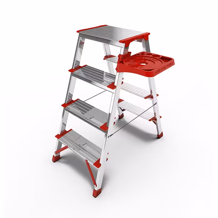 نردبان آلومینیومی 4پله برلیان خانگی کفی پهن (پس کرایه)