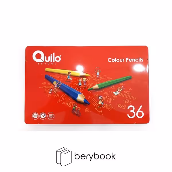 Quilo / کوییلو / مداد رنگی شش گوش / 36 رنگ / جعبه فلزی / 634436