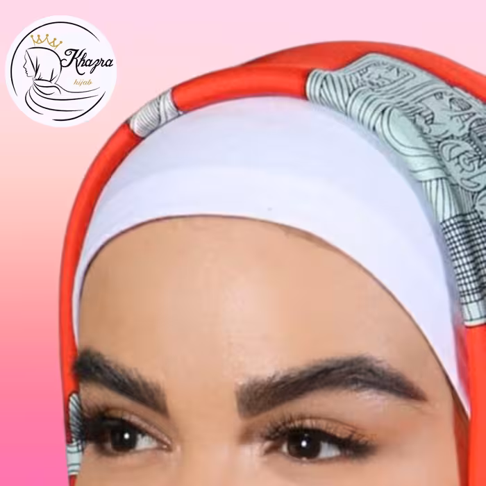 هد بند سفید ریون نخ کشی فری ساسز مناسب همه حجاب خضرا 