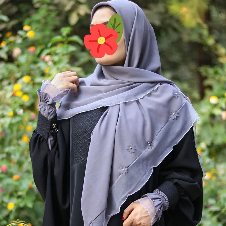 ست روسری دوطرف توری قواره 140با ساق دست پرنسسی