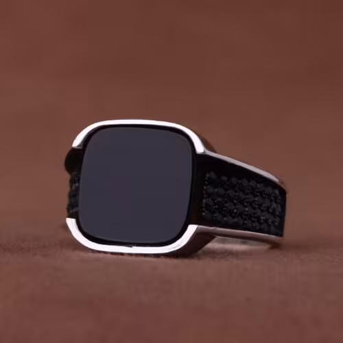 انگشتر نقره اسپرت مشکی