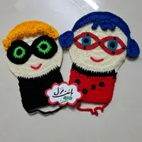 لیف بافتنی مدل دختر کفشدوزکی پسرچشم گربه ای 2عددی