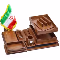 سرویس اداری رومیزی کد 185 ونگه چرم چوب