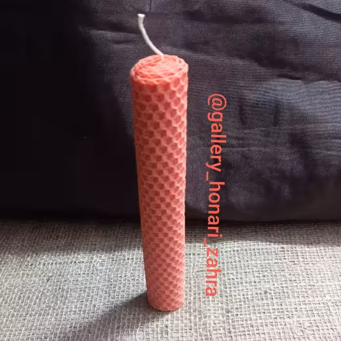 شمع موم عسلی استوانه