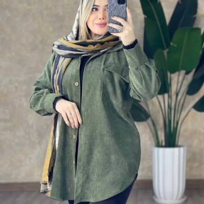 مانتو اسپرت زنانه مخمل کبریتی فری سایزاز38 تا50 مدل سوین