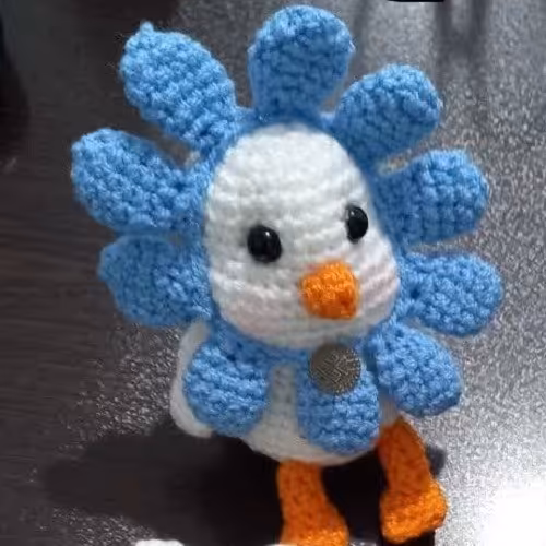 عروسک دستبافت اردک  گلی