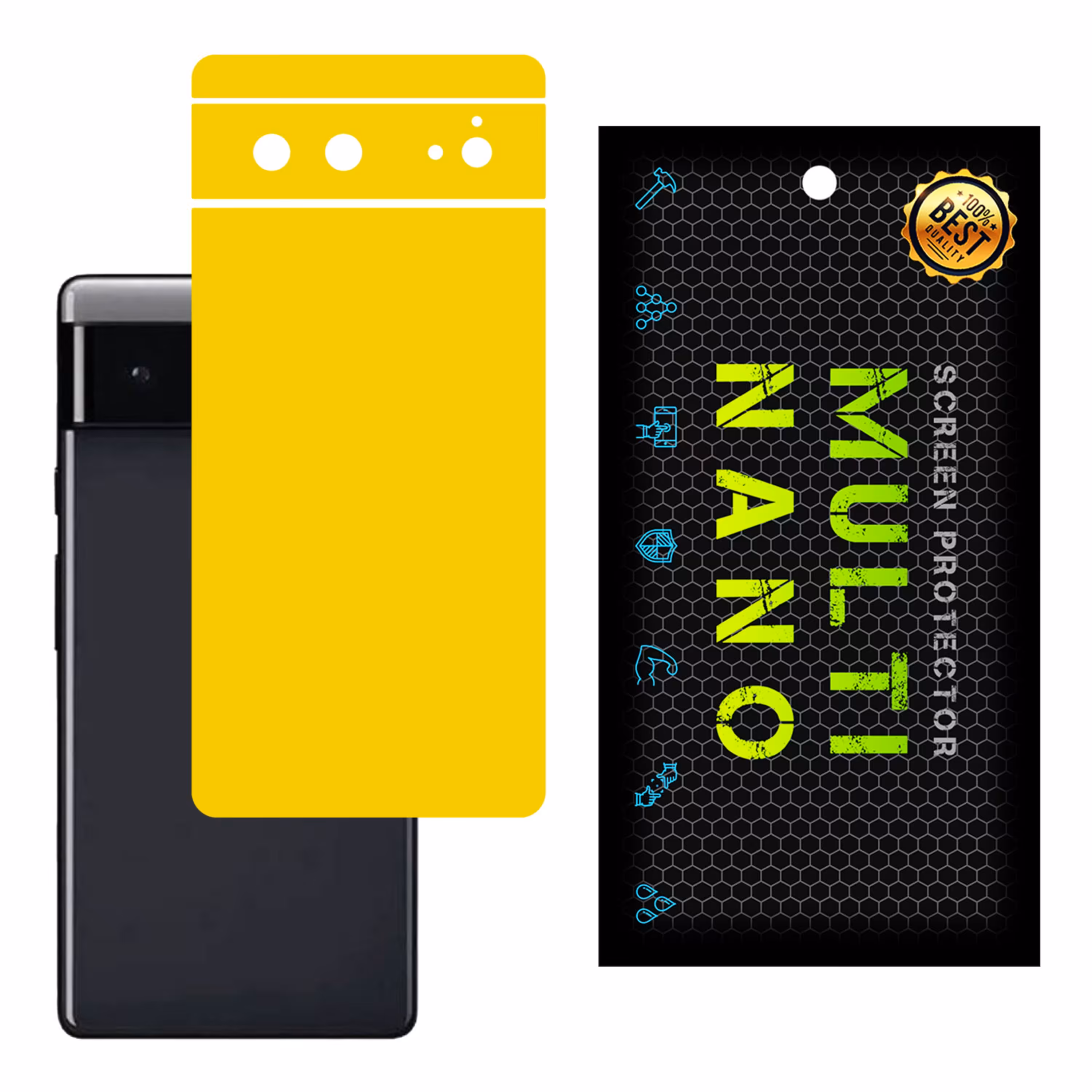 برچسب پوششی MultiNano مدل X-F1M-Yellow برای پشت موبایل گوگل Pixel 6