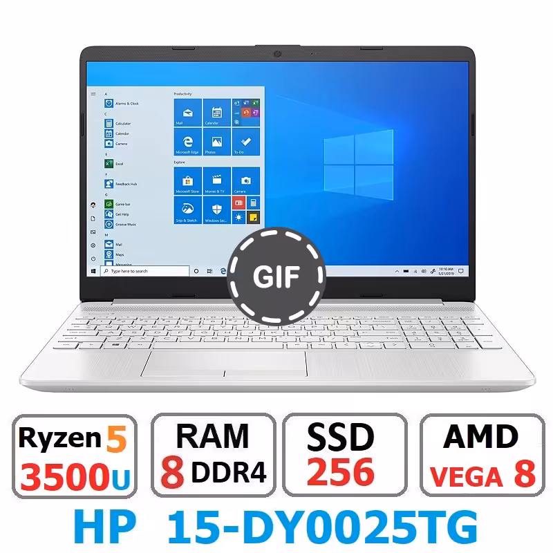 لپ تاپ HP-15DY0025TG پردازنده Ryzen 5 3500U صفحه 15 تاچ
