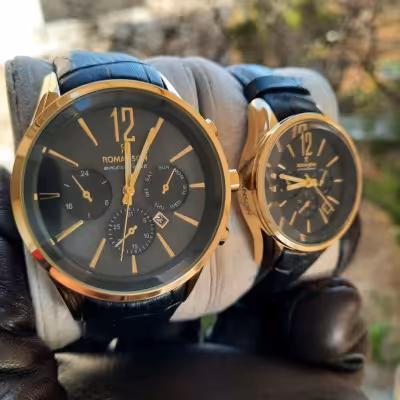 ساعت مچی ست مردانه و زنانه الگانس و رومانسون بند چرم