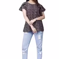 شومیز زنانه مشکی گلدار برند Next انگلستان