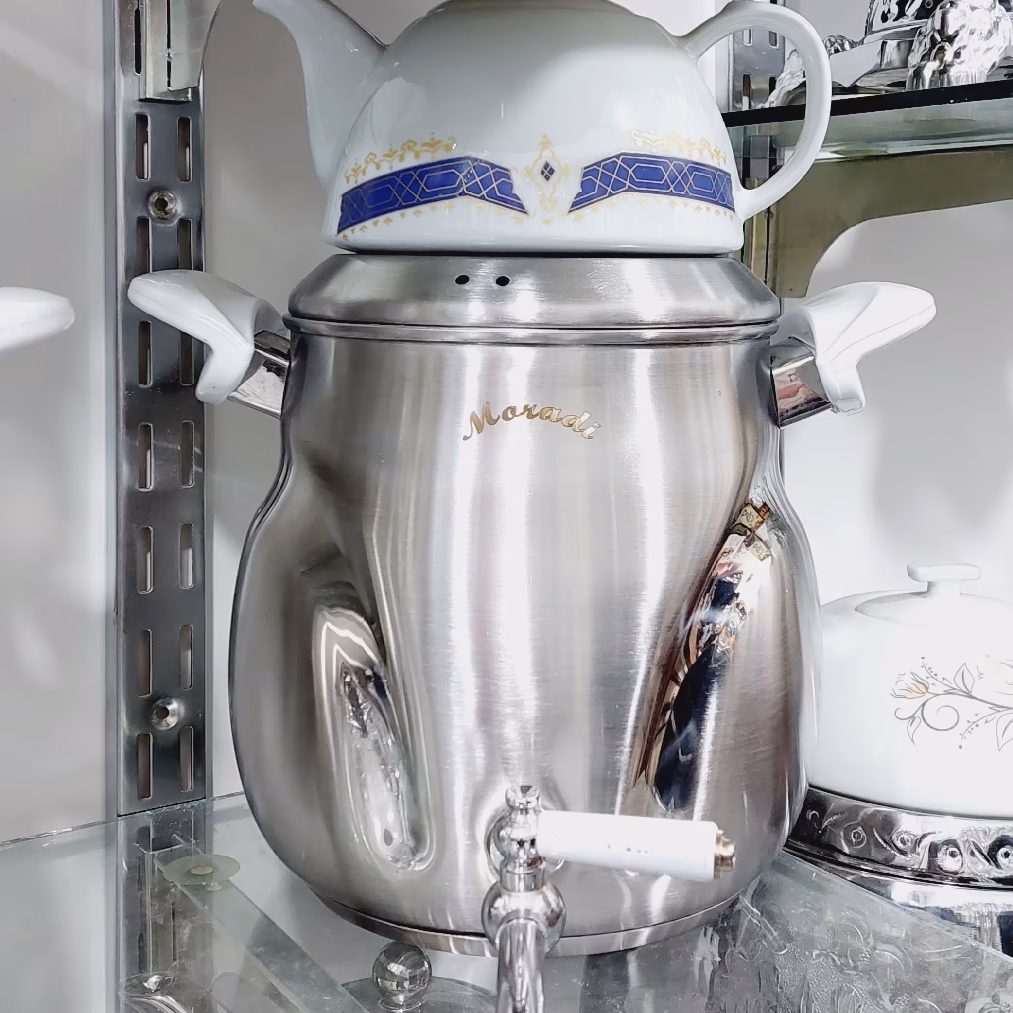 کتری قوری مرادی کف چدن ورق ضخیم استیل