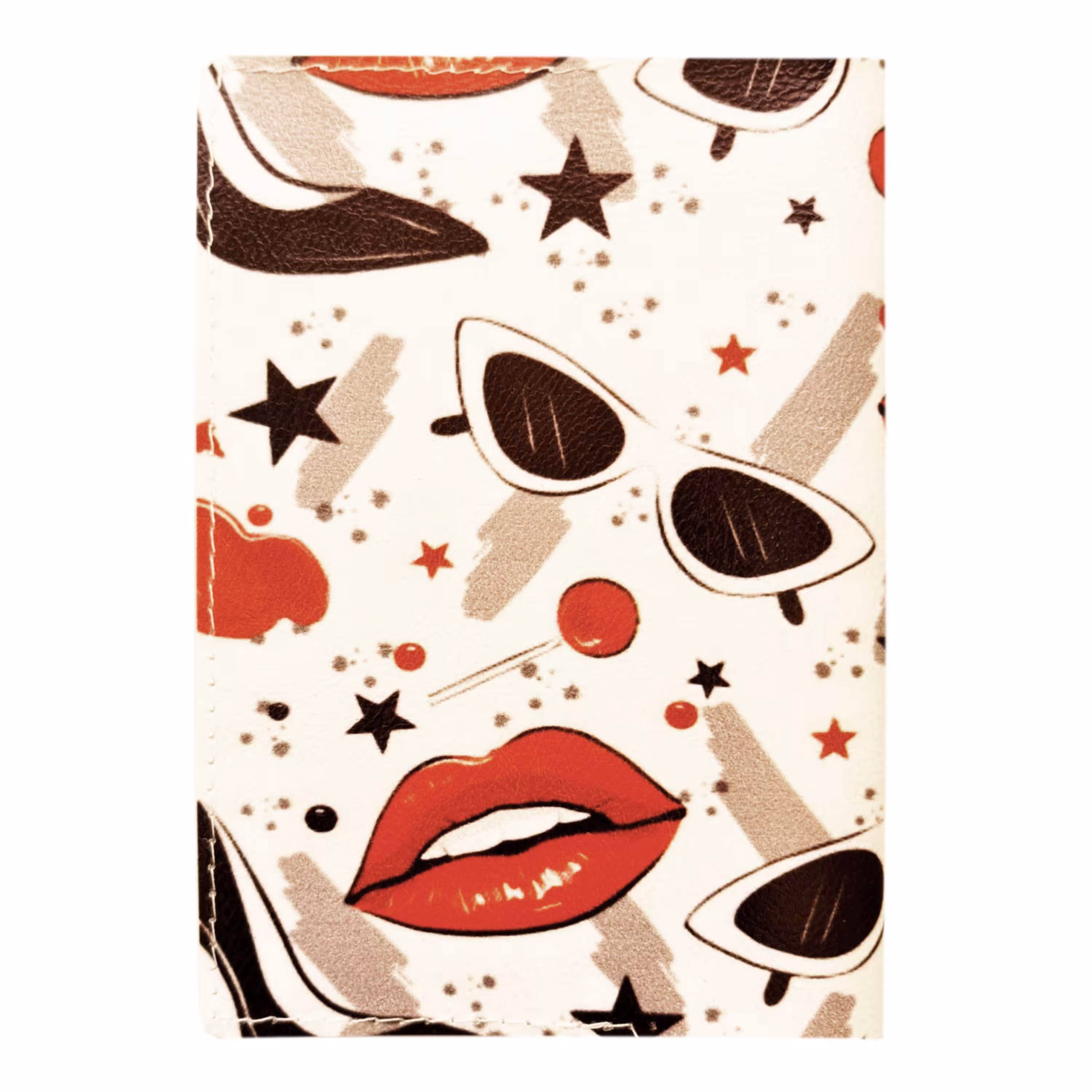 جلد شناسنامه سایز جدید و جلد پاسپورت چرم مصنوعی طرح لوازم آرایش (فروش به صورت خرده و عمده)