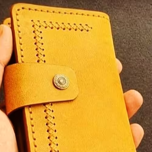 کیف چرم کتی دوخته شده با چرم طبیعی