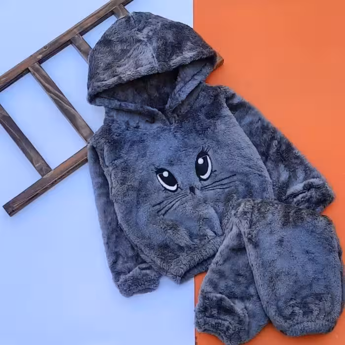 ست هودی شلوار  تدی پولیشی دو رو مناسب 1 سال تا 7 سال ارسال رایگان