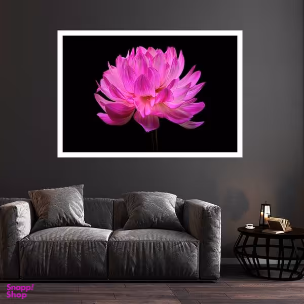 تابلو بکلیت طرح طبیعت و گل صورتی مدل قاب شاسی W-s8531