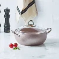 ماهیتابه درب دار گرانیتی4.4لیتری کاراجا مدل آوانوس رنگ رزگلد کد 502000166