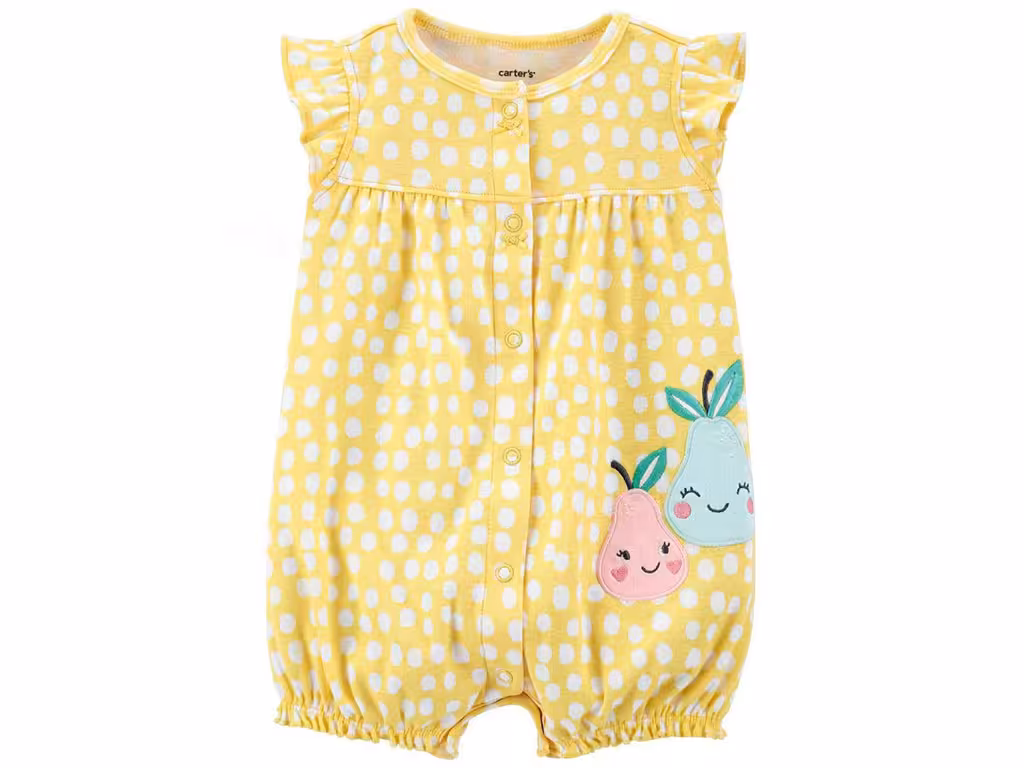 رامپر نوزاد و کودک دخترانه رنگ زرد طرح گلابی کارترز Carters