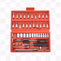 جعبه بکس (بوکس) 46 پارچه اعلا درایو 1/4 اینچ ( کروم-وانادیوم) تات