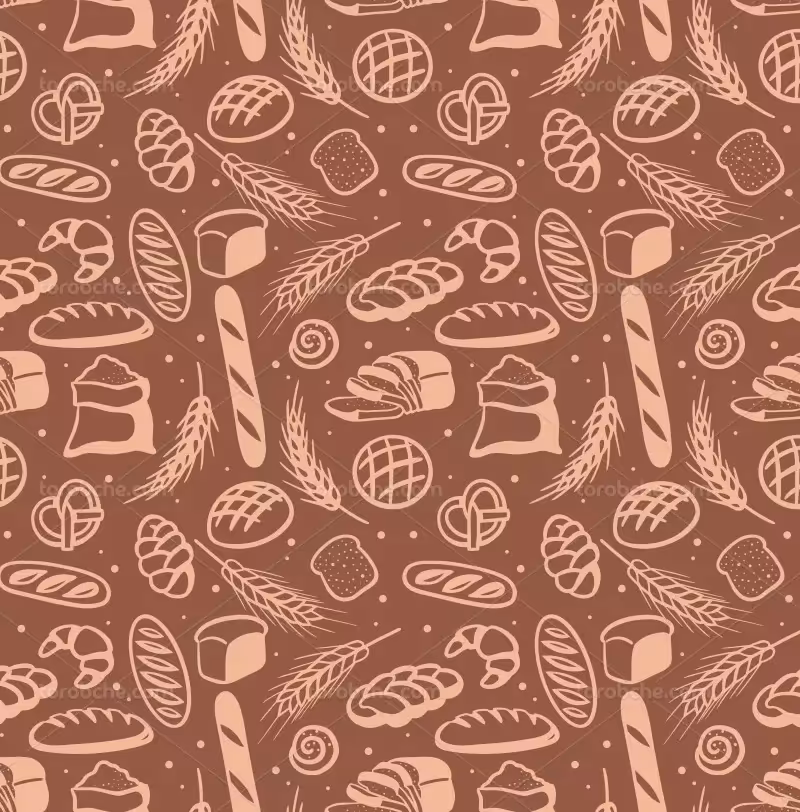 وکتور پترن نان و غلات | گرافیک با طعم تربچه