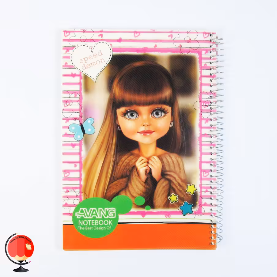 دفتر مشق 100 برگ سیمی طرح عروسک آونگ