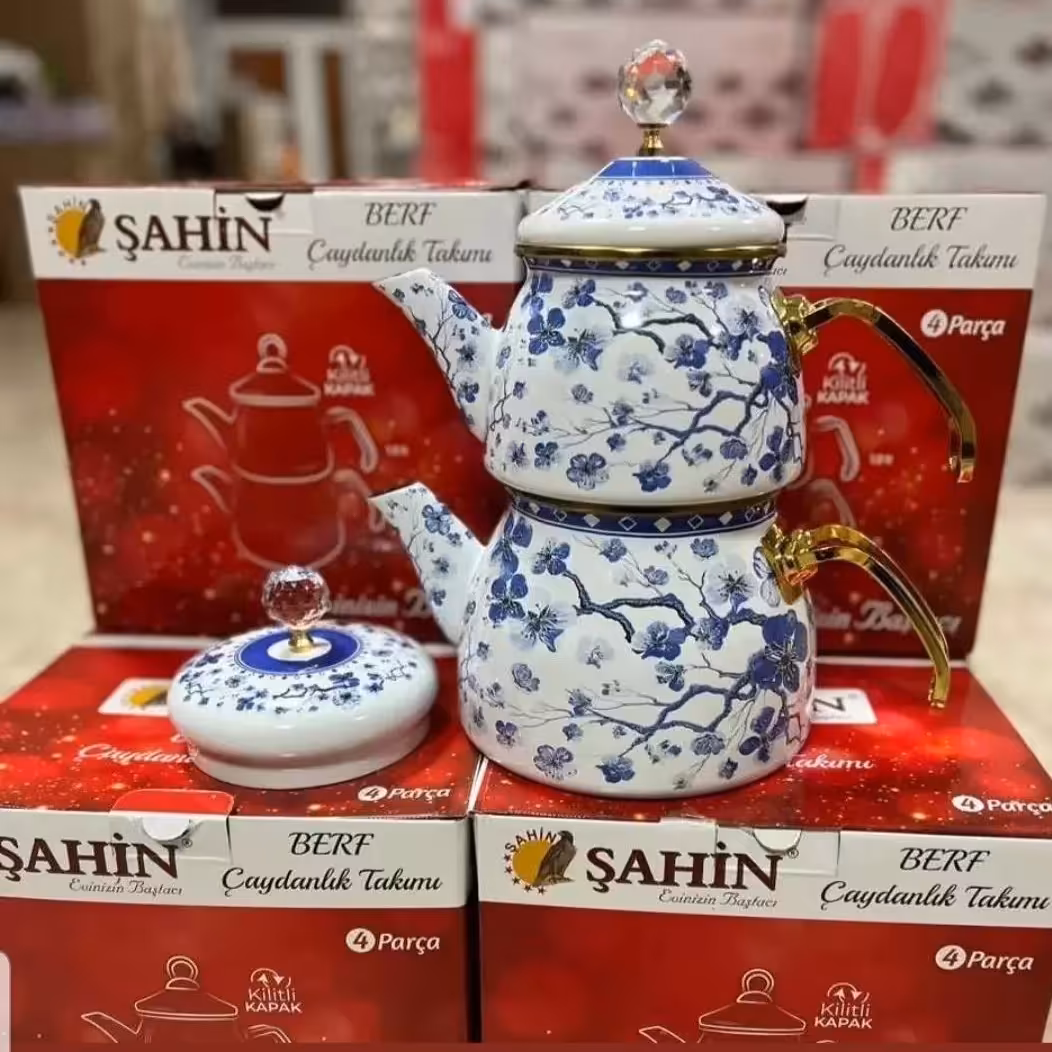 کتری و قوری لعابی ترکیه برند شاهین