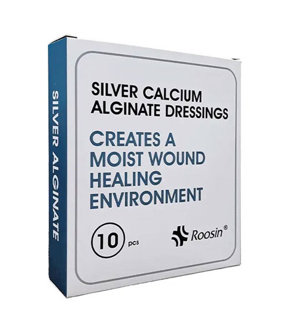 پانسمان آلژینات کلسیم نقره روزین سایز 10*20 سانتی متر | Roosin Silver Calcium Alginate