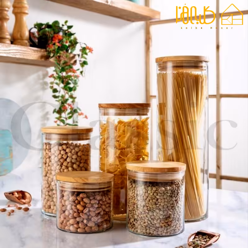 بانکه حبوبات گرد درب بامبو