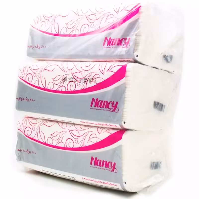 دستمال کاغذی 200 برگ دو لایه نانسی مدل Soft Pack بسته 3 عددی